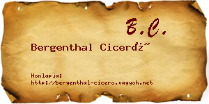 Bergenthal Ciceró névjegykártya